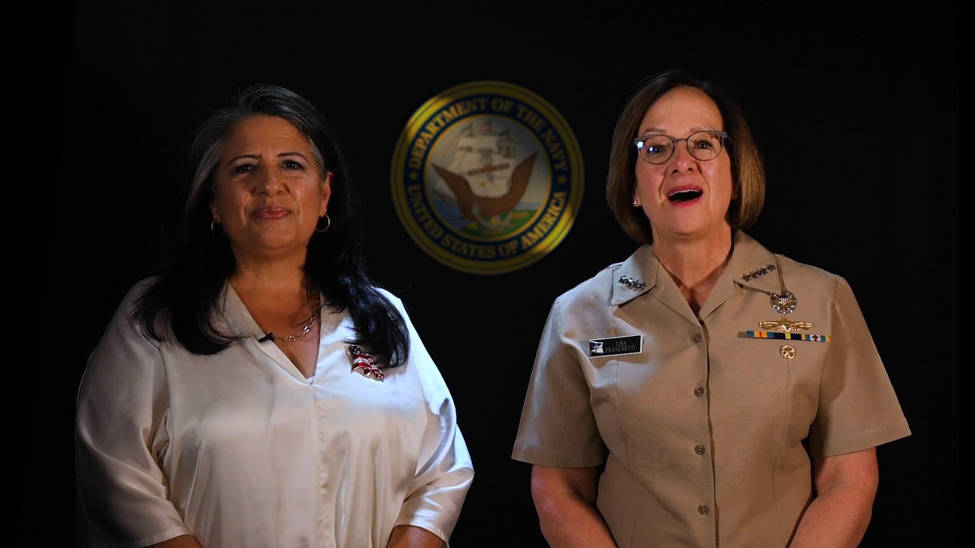 Chief of Naval Operations Adm. Lisa Franchetti and Ombudsman-at-Large Evenlyn Honea recognize and celebrate the contributions of military families.