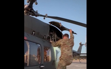Warrant Officer Flight School Student Preflights Helicopter